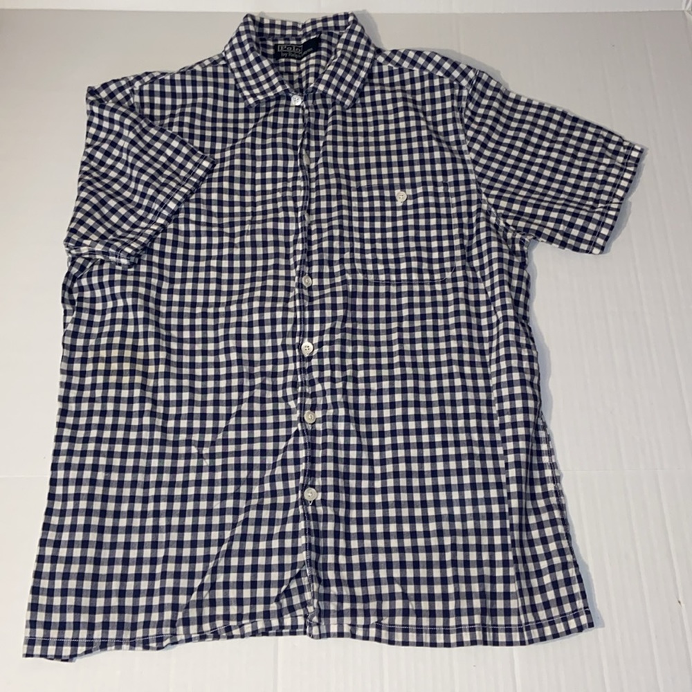 Polo By Ralph Lauren Men’s Large checkered Short Sleeve Button Up Shirt